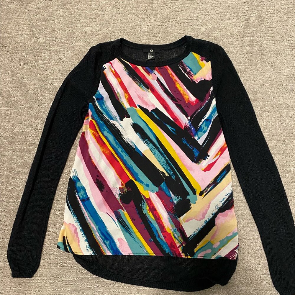 Women multicolor XS long-sleeve shirt loose